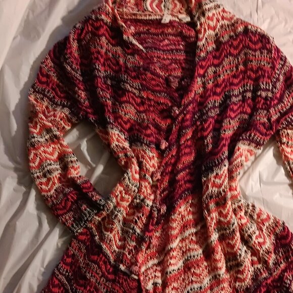 HOT STYLE! Long Bohemian CROCHET CARDIGAN, Medium, Cotton Blend. - Picture 2 of 5